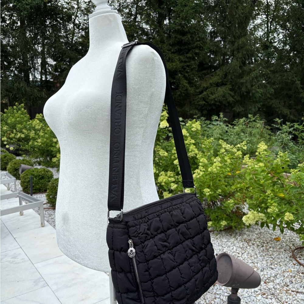 Valentino Orlandi Large Black Quilted Crossbody Bag NWT